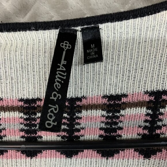 Allie & Rob Womens M Cardigan Sweater Black Aztec Print Geometric Open Front - Picture 5 of 16